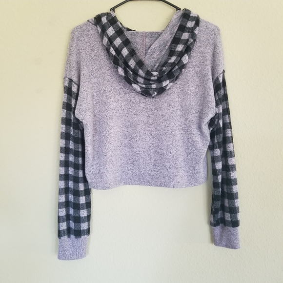 Inspired Hearts Purple Cropped Pullover Hoodie - Picture 3 of 6